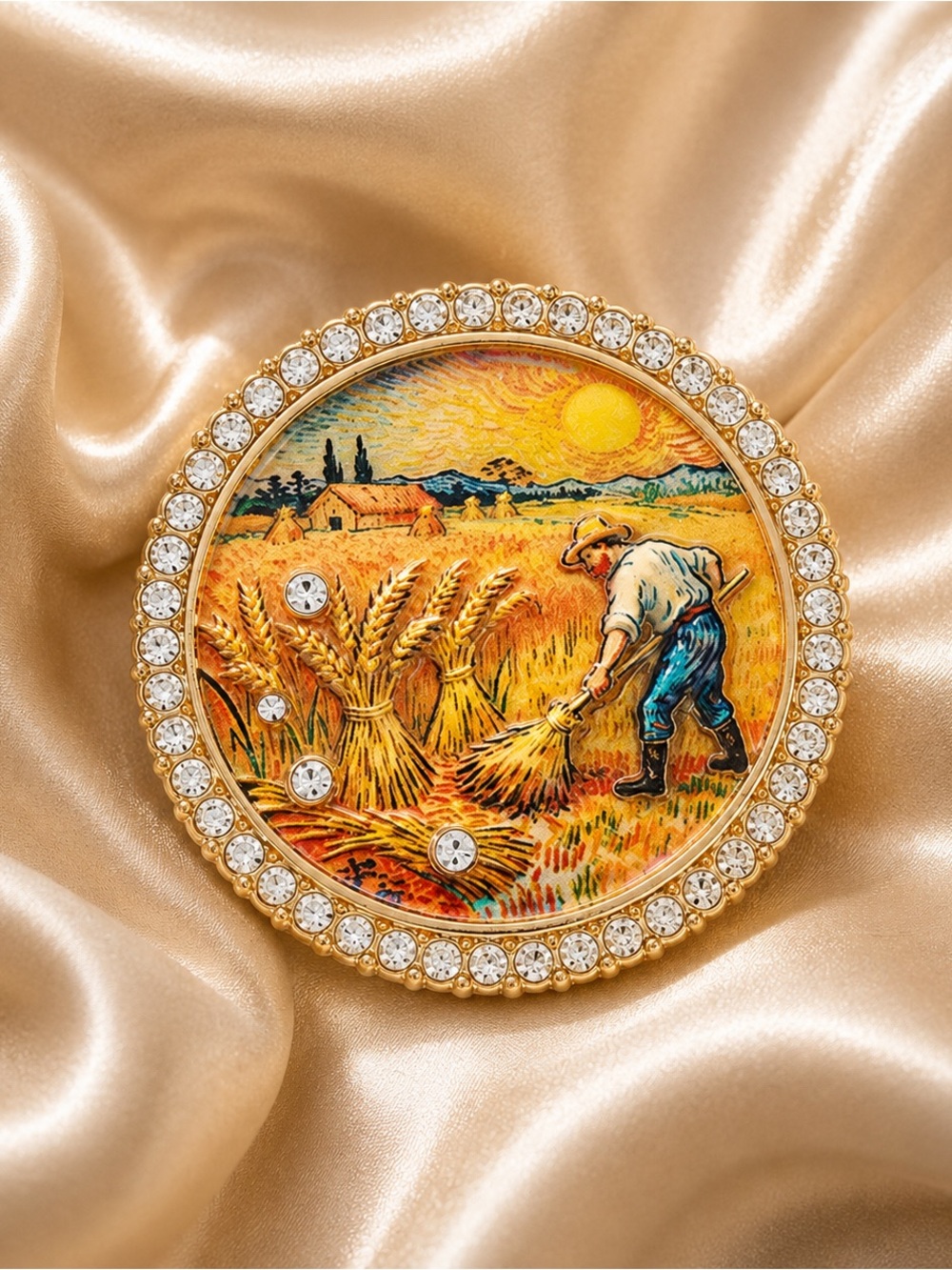 Vincent van Gogh Harvest Gold Brooch
